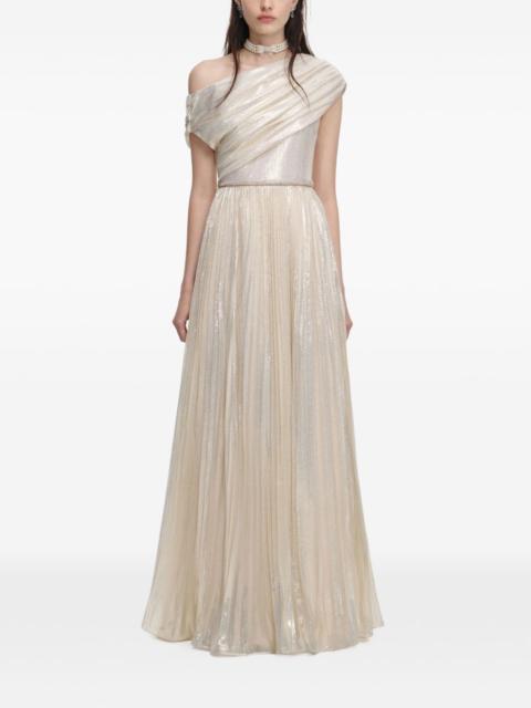 self-portrait pleated maxi dress