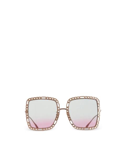 GUCCI 체인을 가진 직사각형 선글라스