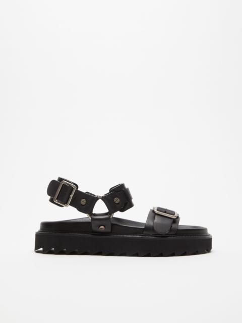 Leather buckle sandal - Black