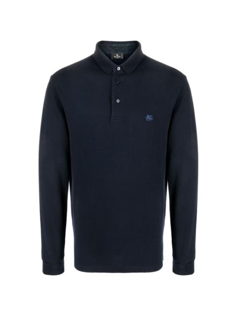 Pegaso-embroidered cotton polo shirt