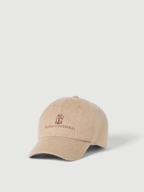 Brunello Cucinelli Cashmere and vicuña baseball cap with embroidered logo