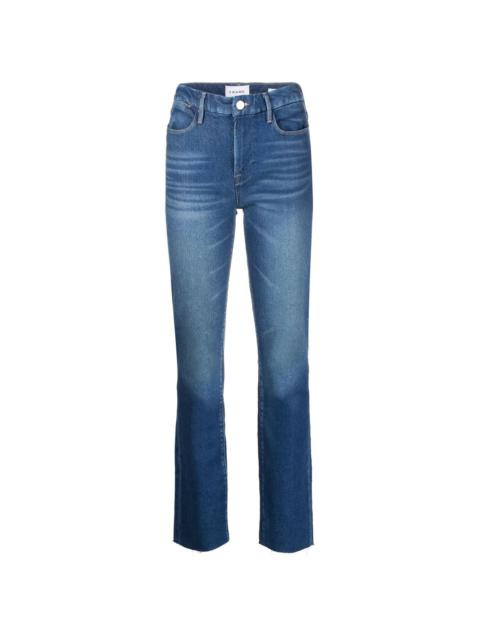 high-rise straight-leg jeans