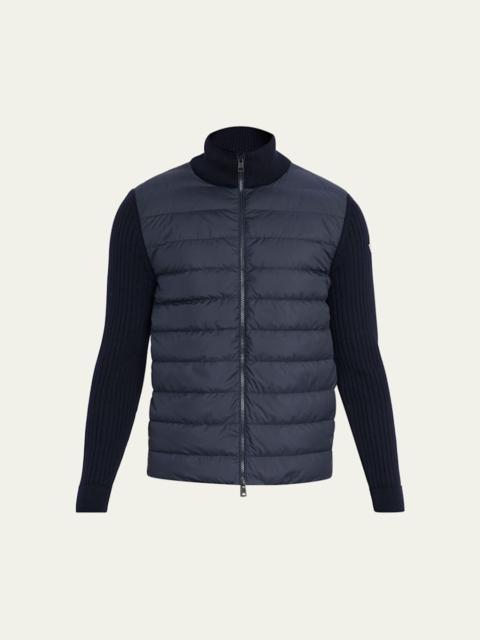 Moncler Men's Padded Wool Full-Zip Cardigan