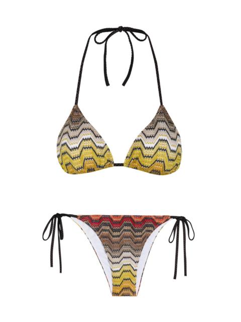 Missoni Missoni Patterned Metallic-knit Bikini