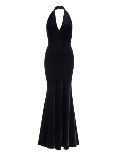 PATOU halterneck fishtail maxi dress