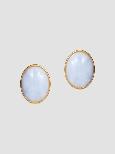 LELE SADOUGHI Women's Reflection 14K-Gold-Plated & Resin Button Earrings - Blue Lace Agate