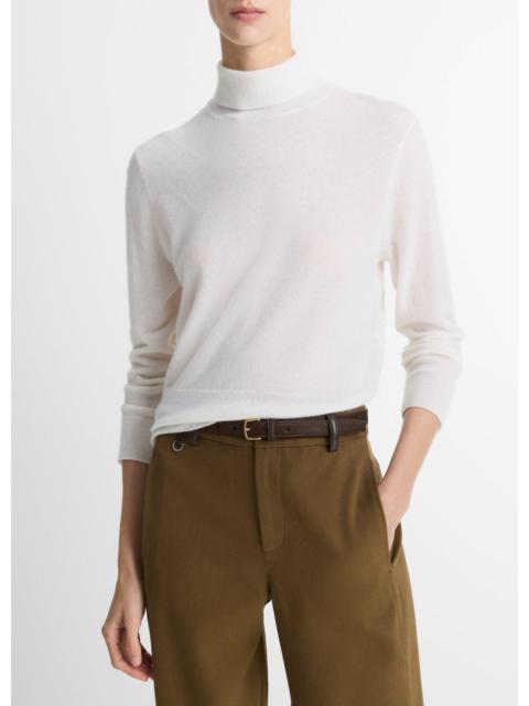 Vince Cashmere-Silk Three-Quarter-Sleeve Mock-Neck Sweater