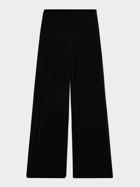 EMPORIO ARMANI Wide-Leg Velvet Trousers