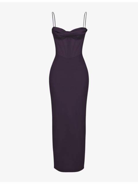 House of CB Charmaine corset satin maxi dress