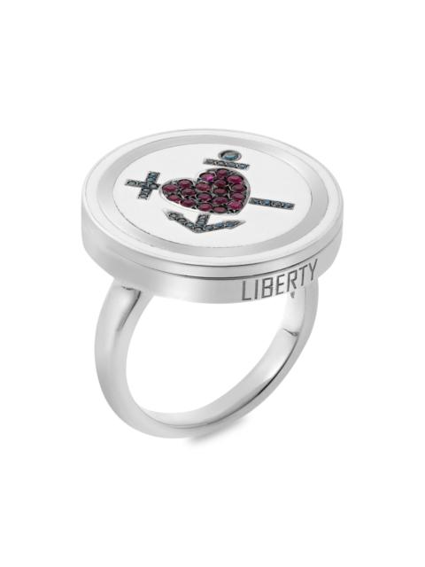 ILEANA MAKRI Women's Liberty 18K White Gold, Blue Diamond & Ruby Kastellorizo Ring - White Gold