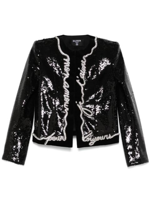Balmain Love Letter-print jacket