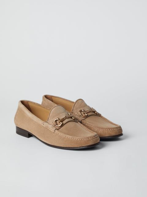 Suede loafers with bit