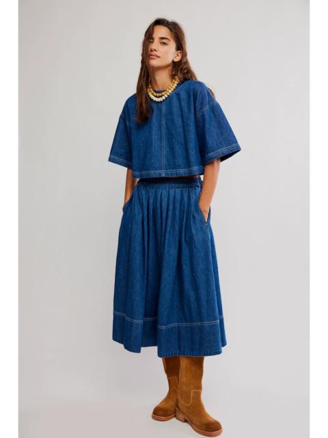 FREE PEOPLE Westley Denim Skirt Set