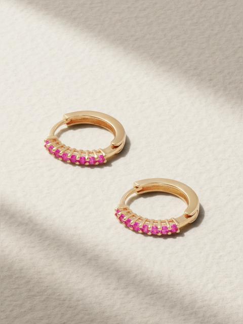 MATEO 14-karat Gold Sapphire Hoop Earrings