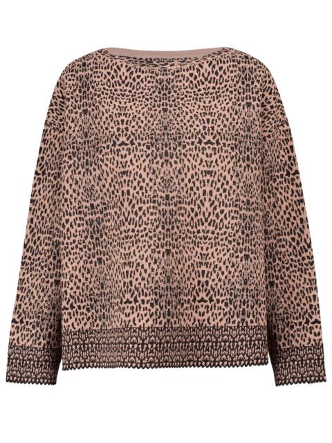 Leopard-jacquard sweater
