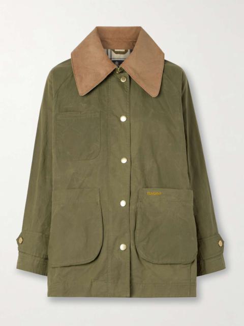Barbour Hutton corduroy-trimmed coated-cotton jacket