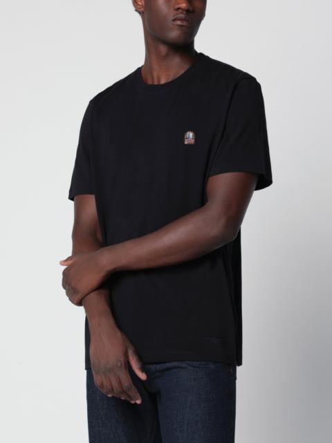 PARAJUMPERS Black cotton T-shirt with logo patch