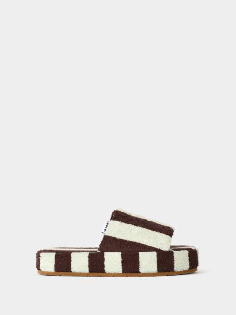 SUNNEI TOWEL DREAMY SLIDERS / cream & brown stripes