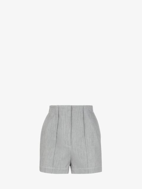 FENDI Gray chambray shorts
