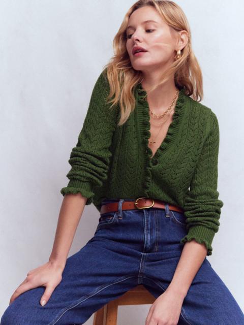 BODEN Eloise Frill Henley Jumper-Promenade Green