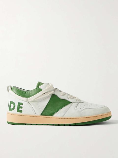 Rhude Rhecess Colour-Block Distressed Leather Sneakers