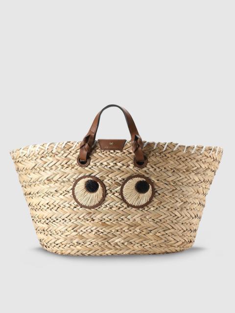 Anya Hindmarch Anya Hindmarch Women's Eyes Large Basket Beige Tote Bag