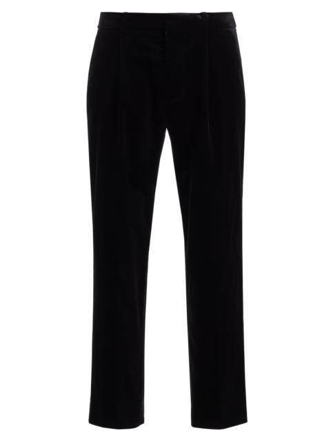 Balmain Men's Velvet & Satin Trousers - Noir