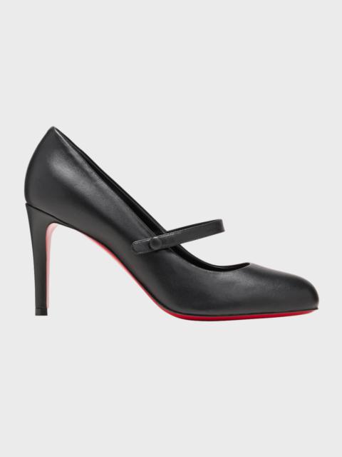 Leather Mary Jane Red Sole Pumps