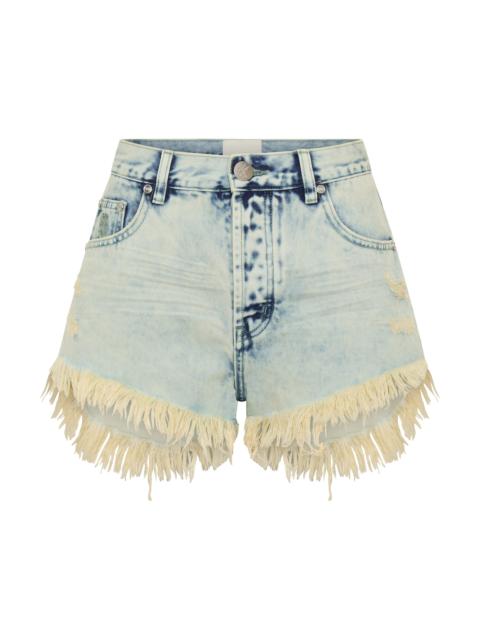 ONE TEASPOON Outlaws Low Waist Mid Length Denim Shorts - Ambrosia Blue