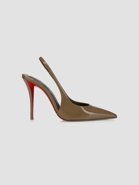 Christian Louboutin Women's Miss Z Patent Leather 100MM Sling Back Pumps - Silex