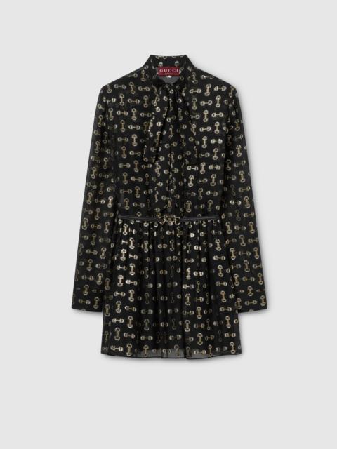 GUCCI Horsebit silk coupé dress