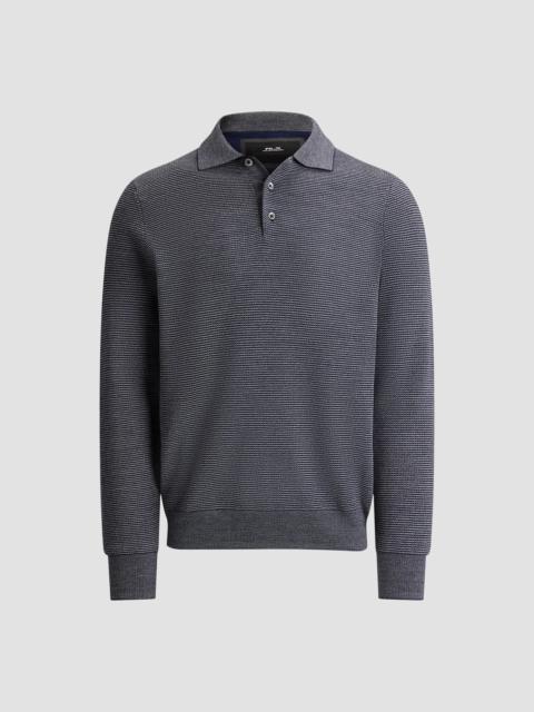 Polo Ralph Lauren Men's Striped Performance Wool-Blend Polo Sweater - Navy Combo
