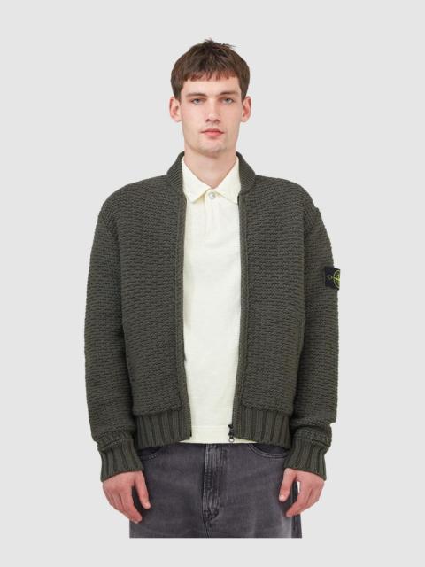 Stone Island Pure wool stitch zipped cardigan