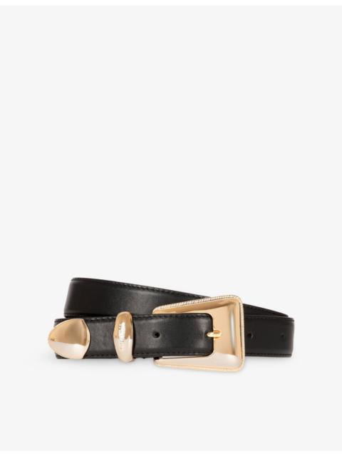 The Kooples Western-Buckle Leather Belt