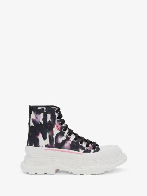 Alexander McQueen Women's Tread Slick Watercolour Graffiti Boot in Multicolour