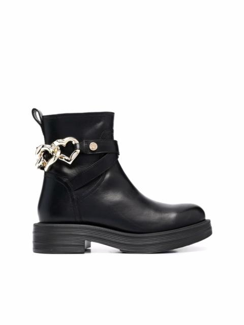 heart-charm ankle boots