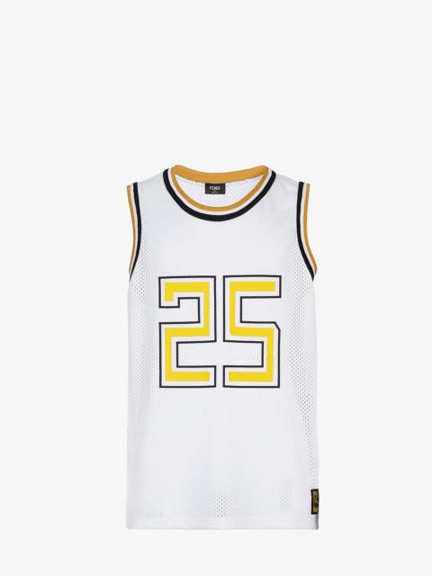 FENDI White tech mesh sweater