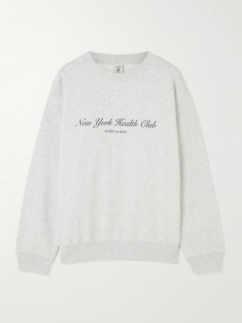 Sporty & Rich Health Is Wealth Printed Cotton-jersey Sweatshirt