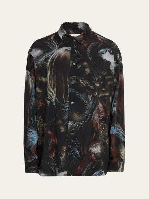 MAGLIANO Men's Graphic-Print Long-Sleeve Button-Front Shirt