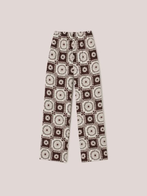 Nanushka YARELI - Crepe-viscose tile print pants - Brown