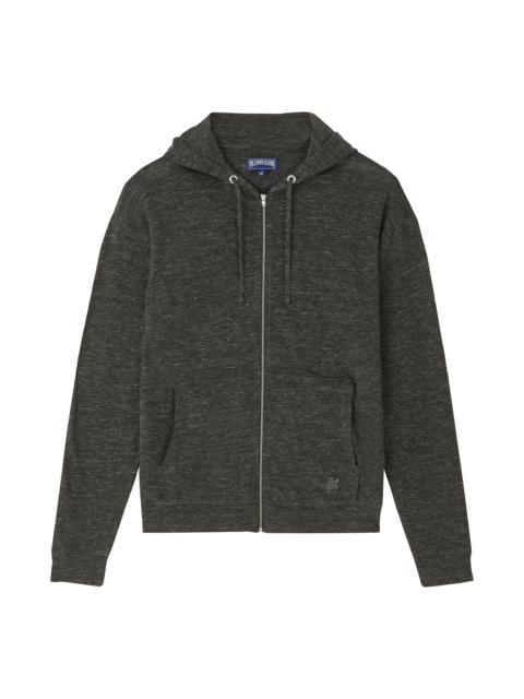 Vilebrequin Unisex Linen Full Zip Hooded Sweatshirt Solid