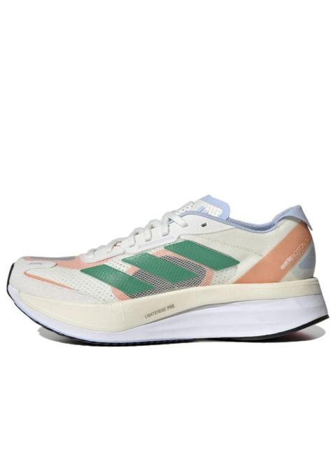 (WMNS) Adidas Adizero Boston 11 Running Shoes 'White Tint / Court Green' HQ3697