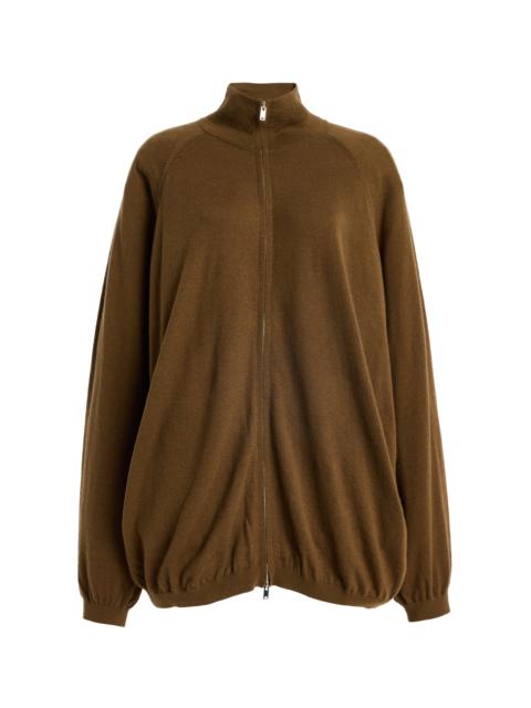 The Frankie Shop Baxe Knit Wool-Blend Track Jacket brown