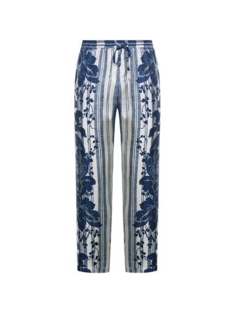 Pierre-Louis Mascia Aloe floral striped trousers