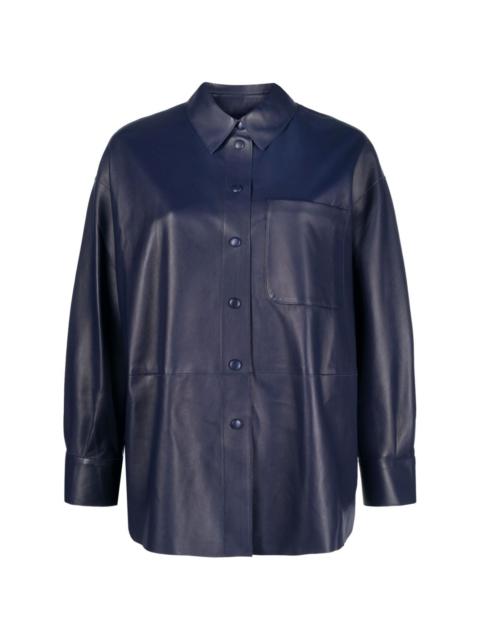 long-sleeve leather shirt