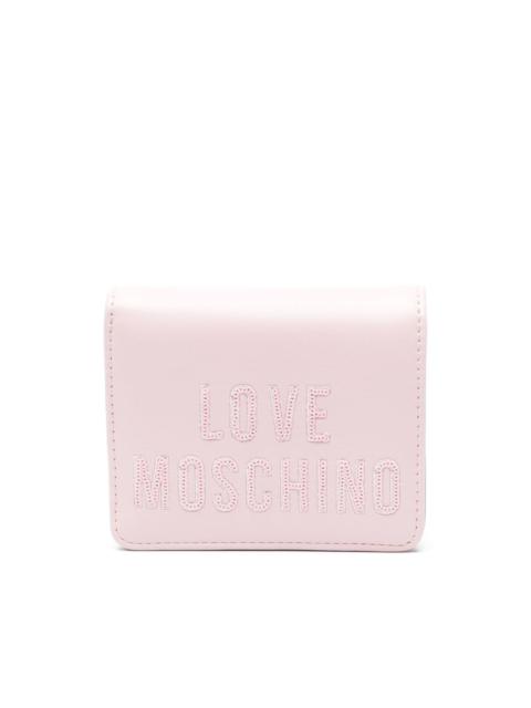 Moschino sequin-embellished-logo wallet
