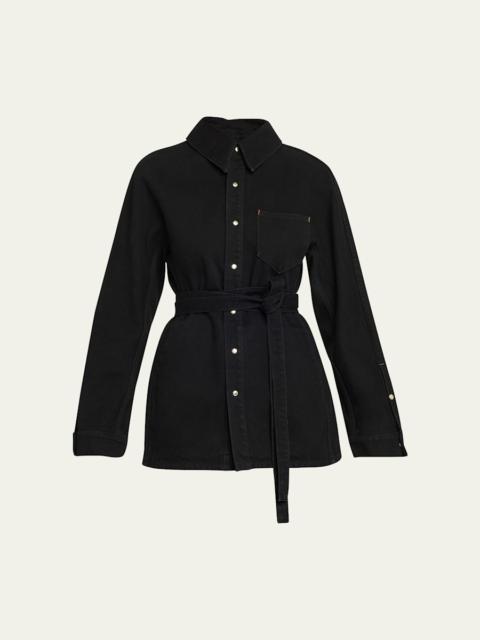 OSSOU Denim Cinch Shirt Jacket