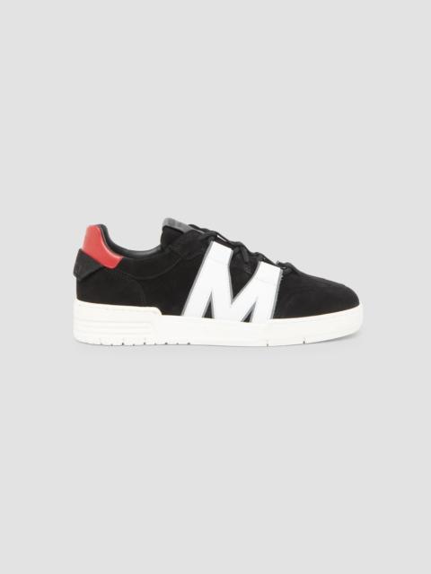 Moschino Men's Logo Suede Low-Top Sneakers - Black White