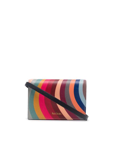 swirl-print crossbody wallet