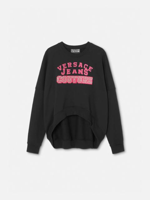 VERSACE JEANS COUTURE Crystal Logo Asymmetrical Sweatshirt